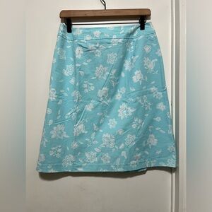 PENDLETON WOMEN'S SIZE 12 PETITE BLUE FLORAL PENCIL SKIRT